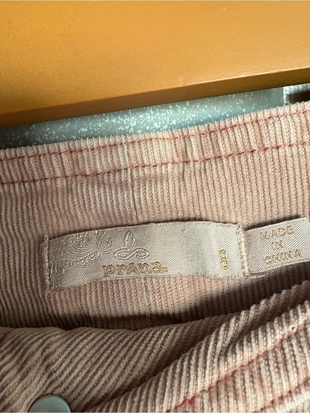 prAna Organic Cotton Dusty Pink Corduroy Mini Skirt | Cottagecore Button Front 8 - Picture 3 of 7